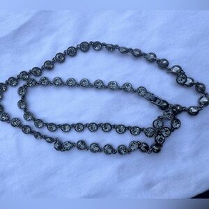 Givenchy Dark Silver and Rhinestone Necklace